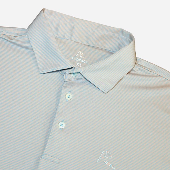 Rhoback Other - Rhoback Mens XL Performance Polo Shirt Blue Orange Striped Short Sleeve Golf